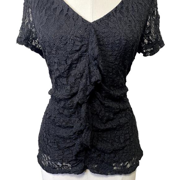 Cato Lace Gothic Blouse Whimsygoth Ruffle Dark Fairy Core - Picture 6 of 13